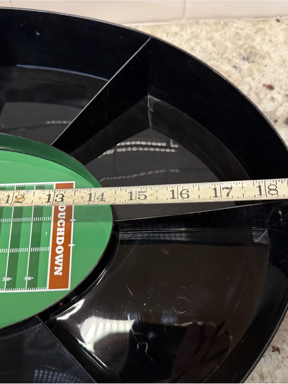 *3/$15 - Black Football Field Snack Tray - Touchdown Design